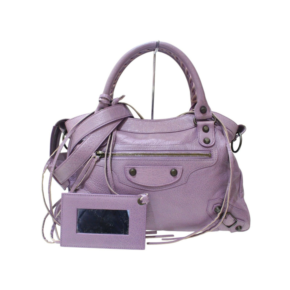 BALENCIAGA The Town Purple Leather 2way Shoulder Bag